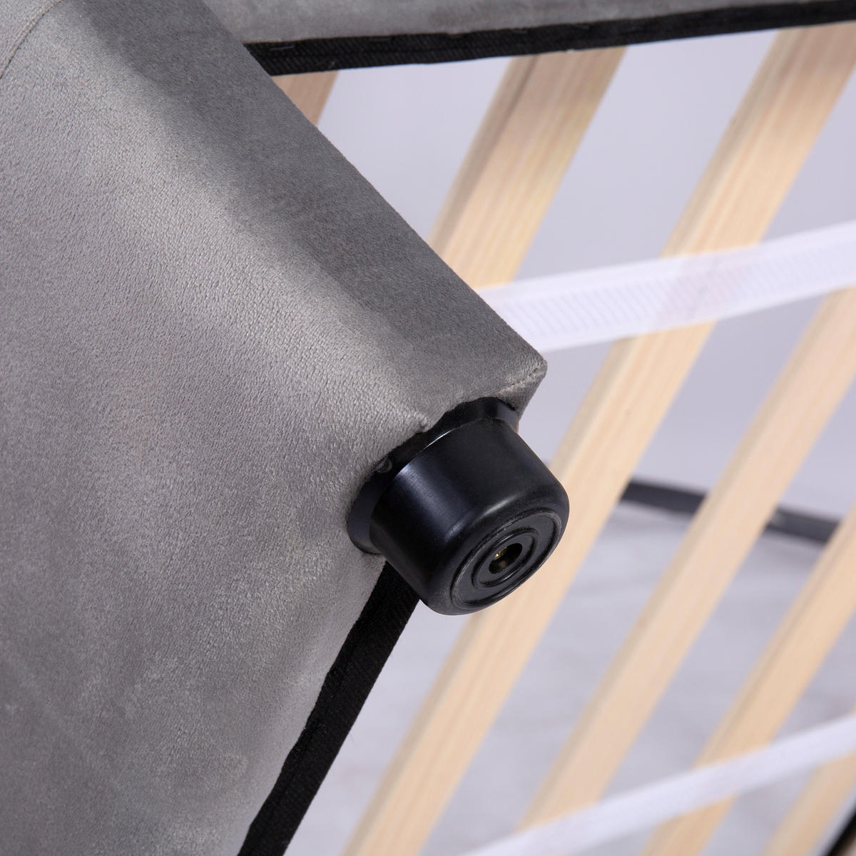 POLSTERBETT 90x200 Grau Samt Schubladen Kopfteil - Grau, Textil (90/200cm) - FLIEKS
