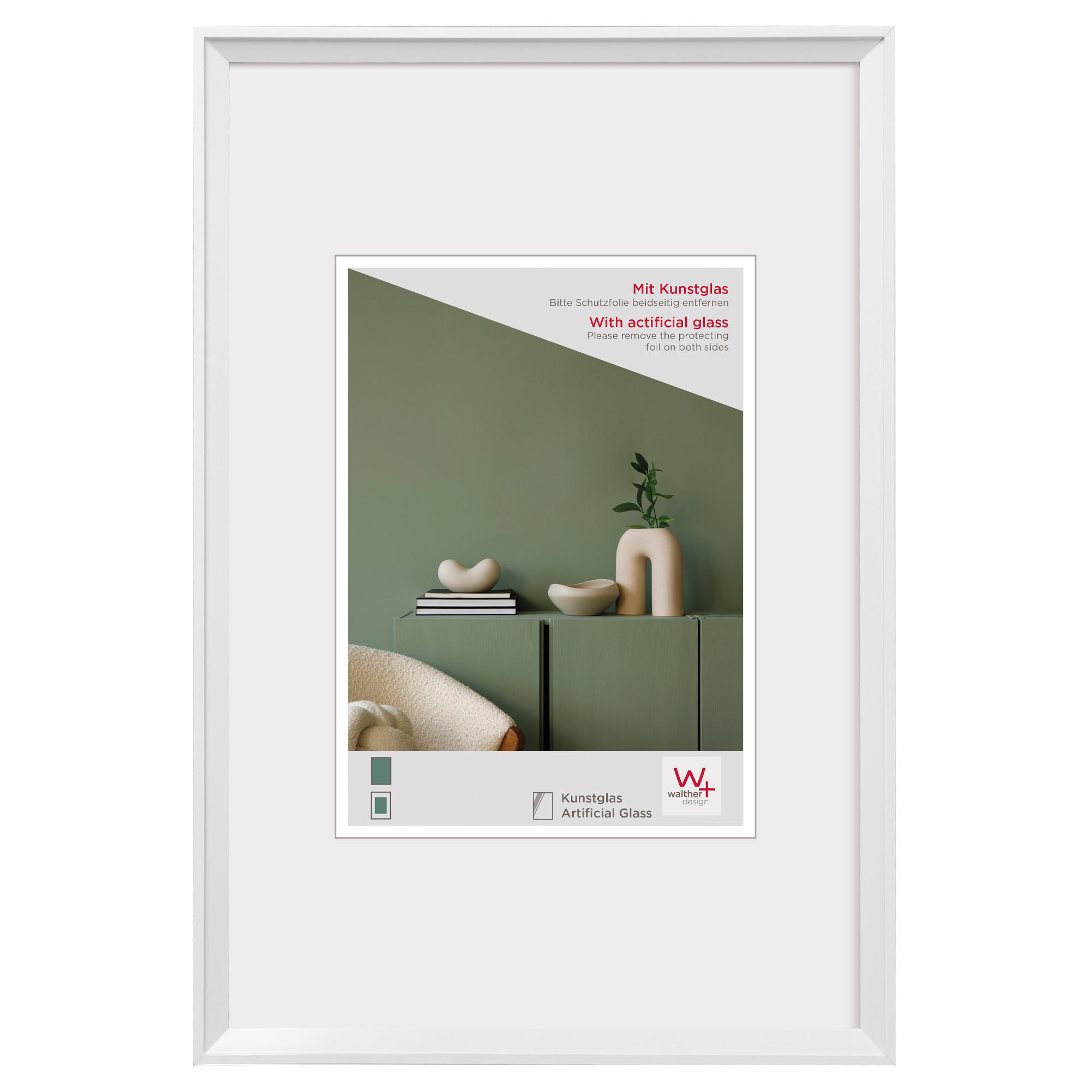 BILDERRAHMEN Desire Kst.Rahmen 40x50 cm Weiss - Weiß, Kunststoff (50.9/40.9/1.75cm) - walther design