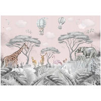 FOTOTAPETE Kinderzimmer Dschungel Vliestapete Tapete 400x280 - Multicolor, Papier (400/280cm) - Wallarena