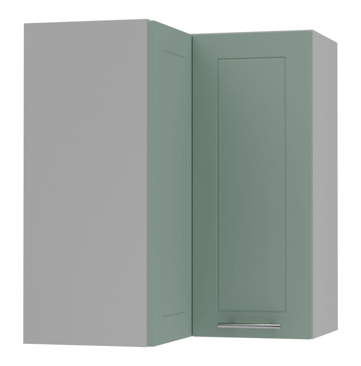 ECKHÄNGESCHRANK Kvantum W12/60 Mint Matt / Grau Matt 60 / 60 / 72cm - Grau/Mintgrün, Holz/Holzwerkstoff (60/72/60cm) - Feldmann-Wohnen