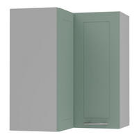 ECKHÄNGESCHRANK Kvantum W12/60 Mint Matt / Grau Matt 60 / 60 / 72cm - Grau/Mintgrün, Holz/Holzwerkstoff (60/72/60cm) - Feldmann-Wohnen