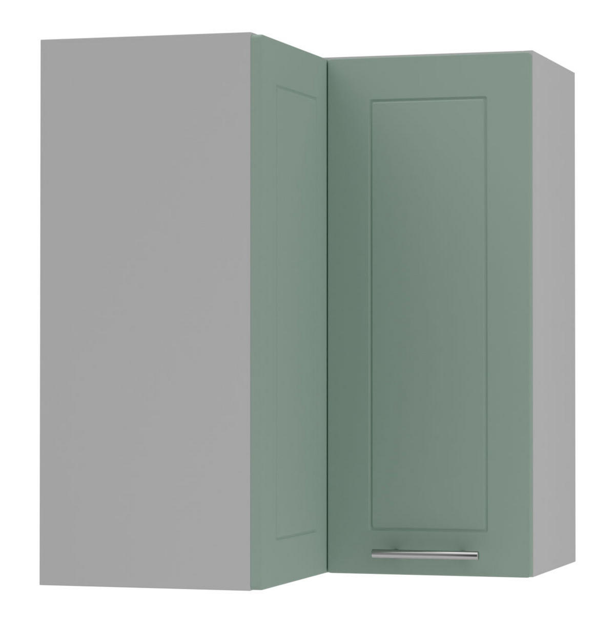 ECKHÄNGESCHRANK Kvantum W12/60 Mint Matt / Grau Matt 60 / 60 / 72cm - Grau/Mintgrün, Holz/Holzwerkstoff (60/72/60cm) - Feldmann-Wohnen