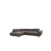 ECKSOFA Carmelo In Nova - Grau, Holzwerkstoff/Textil (275/202cm) - Fun Möbel
