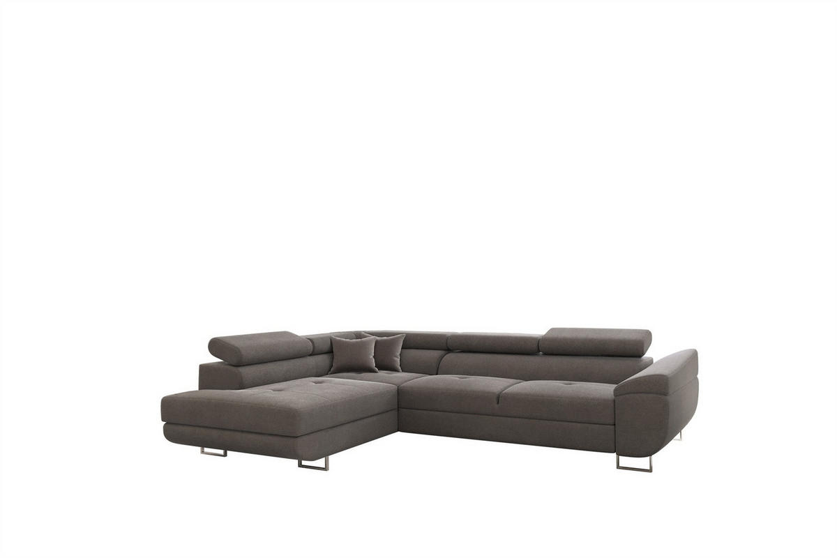 ECKSOFA Carmelo In Nova - Grau, Holzwerkstoff/Textil (275/202cm) - Fun Möbel