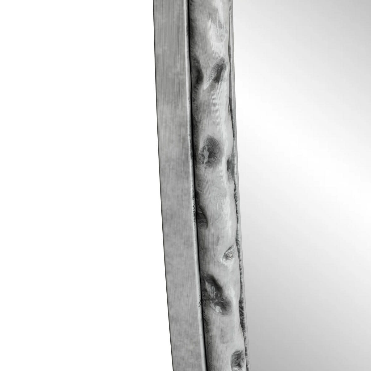 OVALER Wandspiegel 100x65x3cm in Silber mit antikem Eisenrahmen Für Bad, Schlafzimmer, Wohnzimmer - Silberfarben, Glas (3/100/65cm) - Modfu