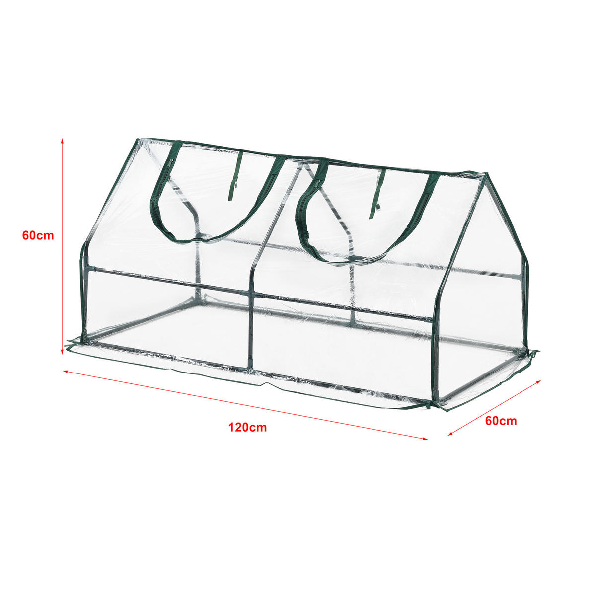 GEWÄCHSHAUS Laubach - Transparent, Kunststoff (120/60/60cm) - [en.casa]