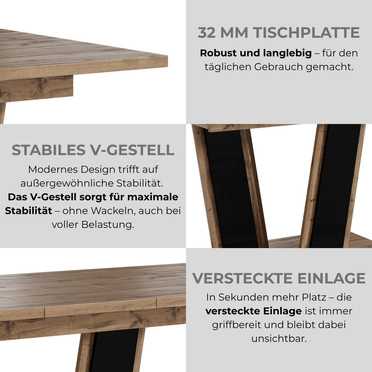 JEDÁLENSKÝ STÔL rozkladací zo 120 na 160 cm v dekore Wotan - dub wotan, kompozitné drevo (80/160/75cm) - Home Collective
