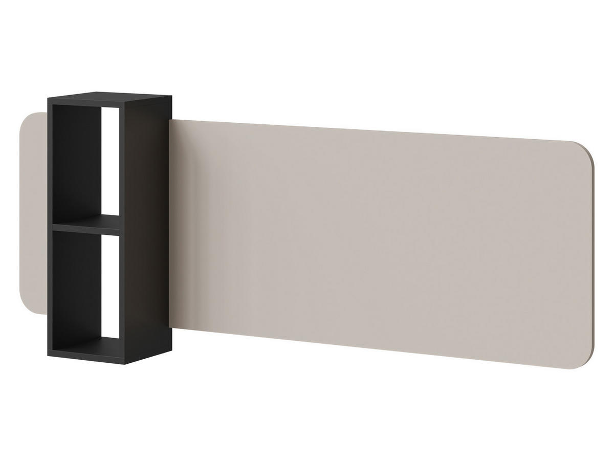 WANDPANEEL MIT REGAL Philippe - Kaschmir/Schwarz, Holzwerkstoff (160/52/20cm) - MIRJAN24
