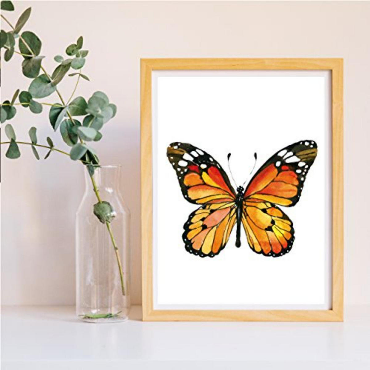 POSTER Set mit 4 Schmetterlinge A4 Rahmenlos - Klar, Papier (29.7/3cm) - Nacnic