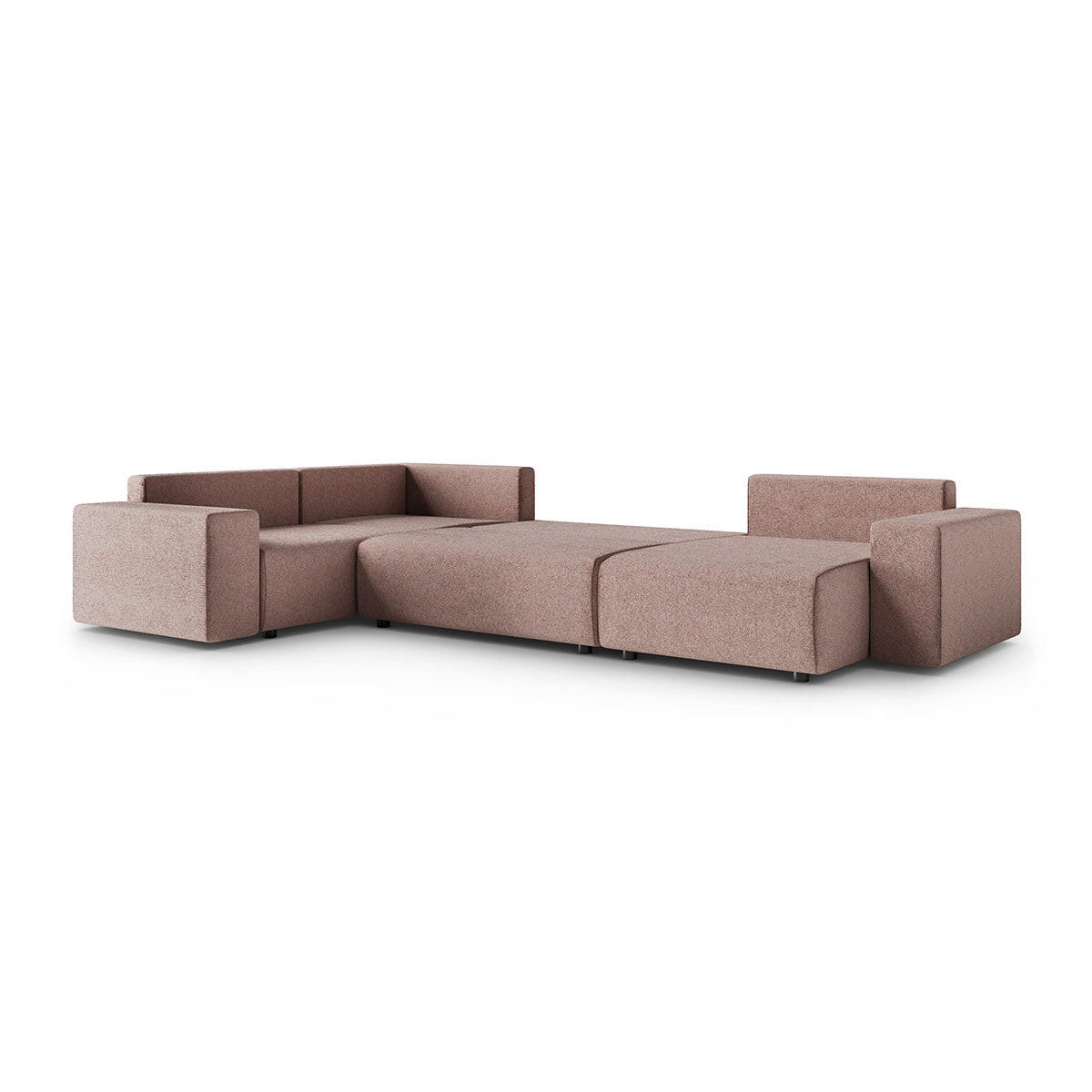 PANORAMASOFA Lorenzo 5 Sitzplätze Rosa - Pink, Holz (378/85/236cm) - Petits-meubles