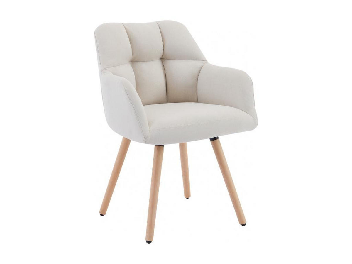 STUHL mit Armlehnen 2er-Set - Stoff & Buchenholz - Beige - PEGA - Beige, Textil (58/81/57.5cm) - Pascal Morabito