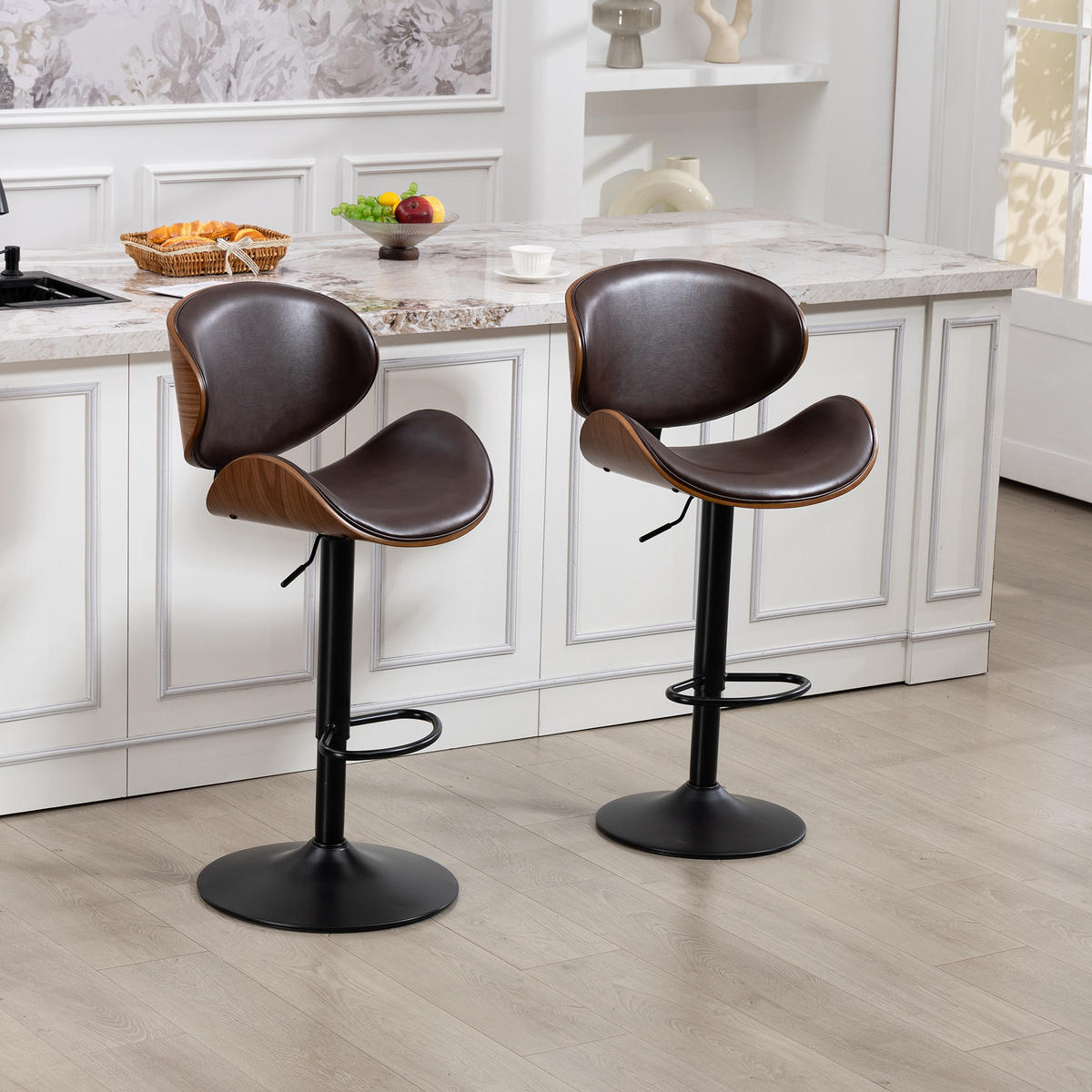 BARHOCKER höhenverstellbar und 360° drehbar Braun - Braun, Kunststoff (50/93/51cm) - MIVRAY