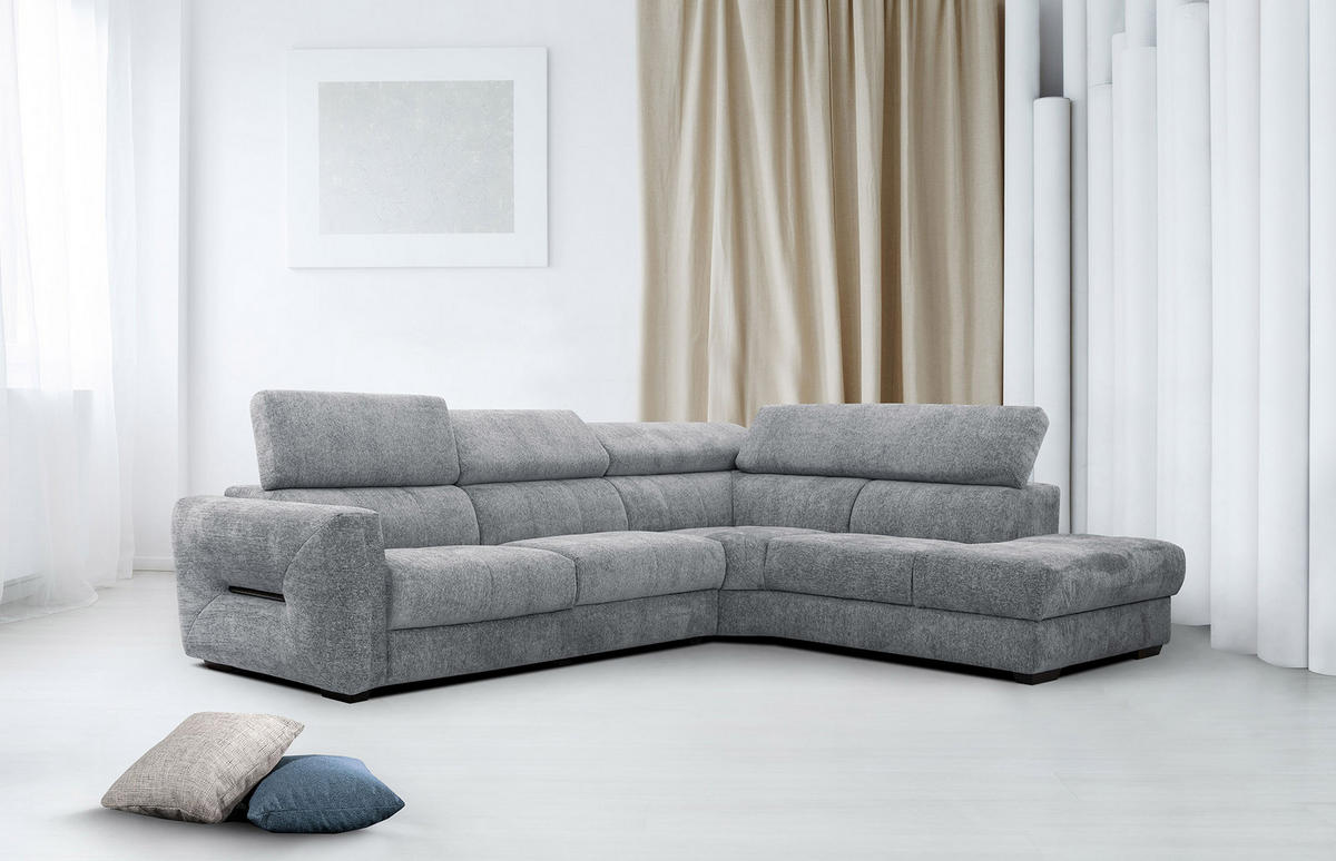 ECKSOFA CALVERA 5-Sitzer, grau - Grau, Holzwerkstoff/Textil (298/239cm) - Courtois Laville