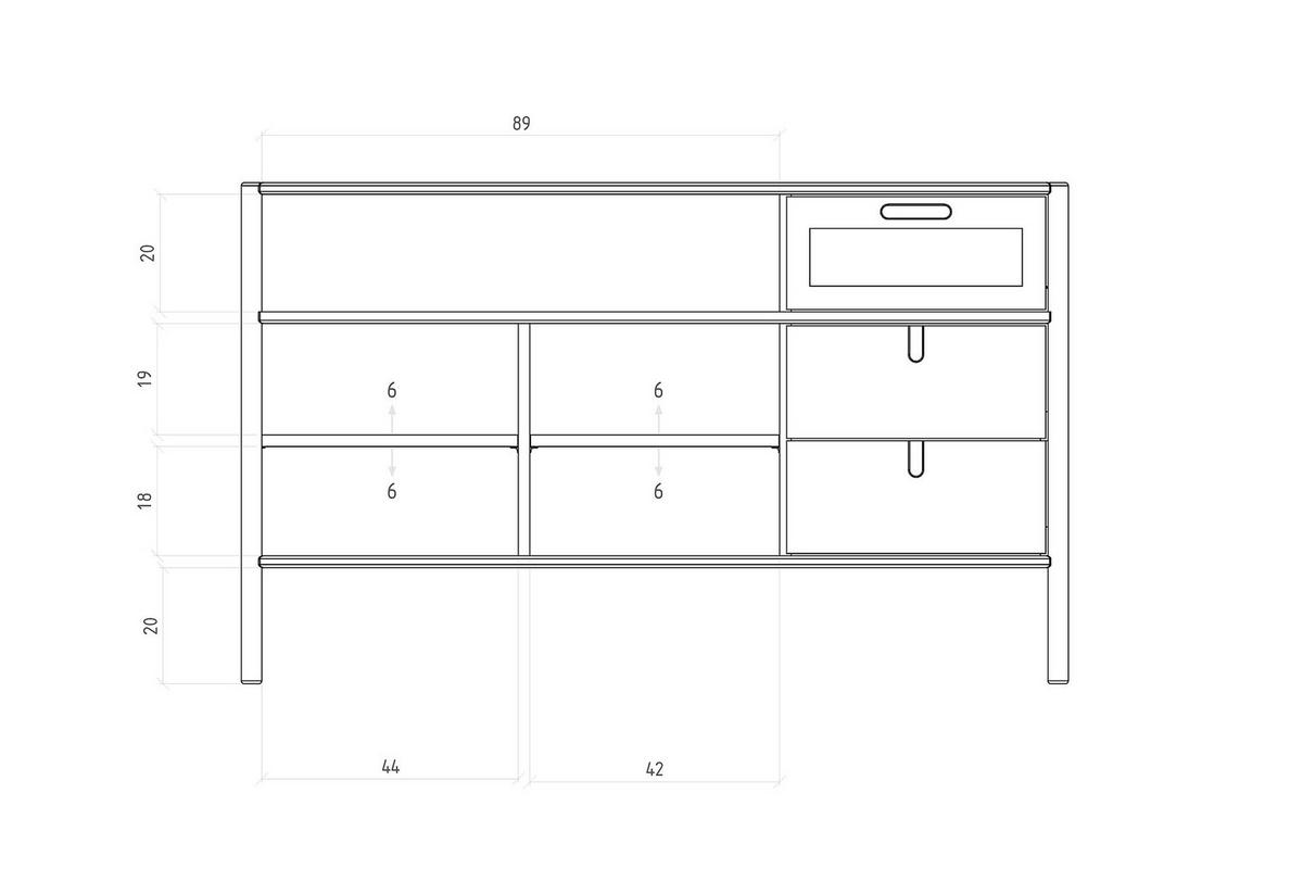 KOMMODE INA Wildeiche - Alteiche, Holz (142/86/46cm) - byoak