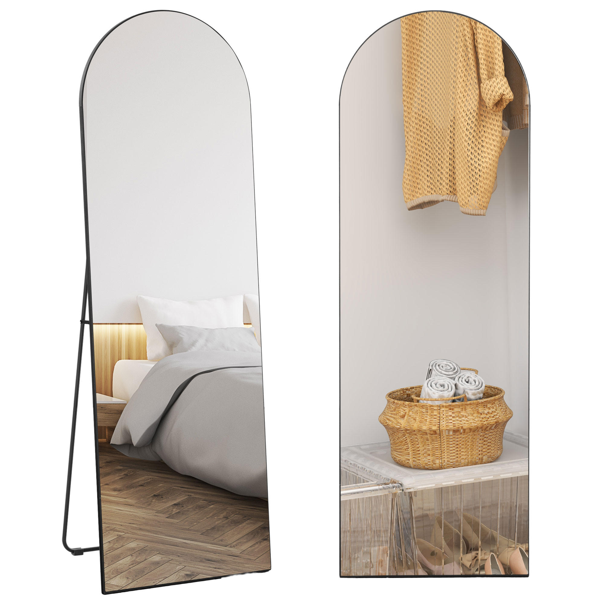 STANDSPIEGEL DE-17919 Schwarz - Schwarz, Glas (50/150/3.6cm) - ComfortXL