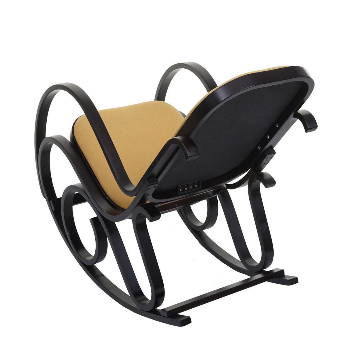 SCHAUKELSTUHL Walnuss Dekor, Gelb - Gelb/Walnussfarben, Holz (55/90/96cm) - MCW