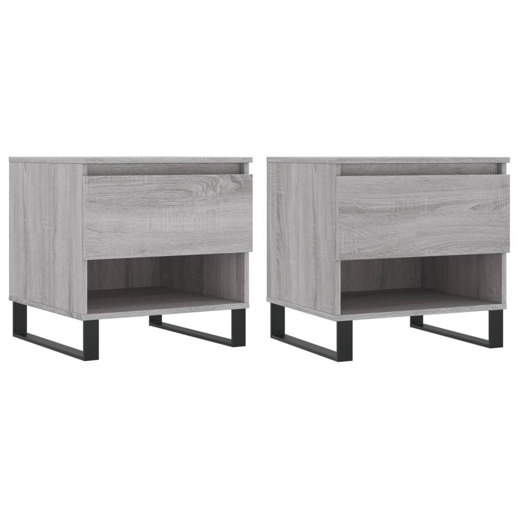 COUCHTISCHE 2 Stk. Grau Sonoma 50x46x50 cm Holzwerkstoff - Grau, Holzwerkstoff (50/46/50cm) - furnicato
