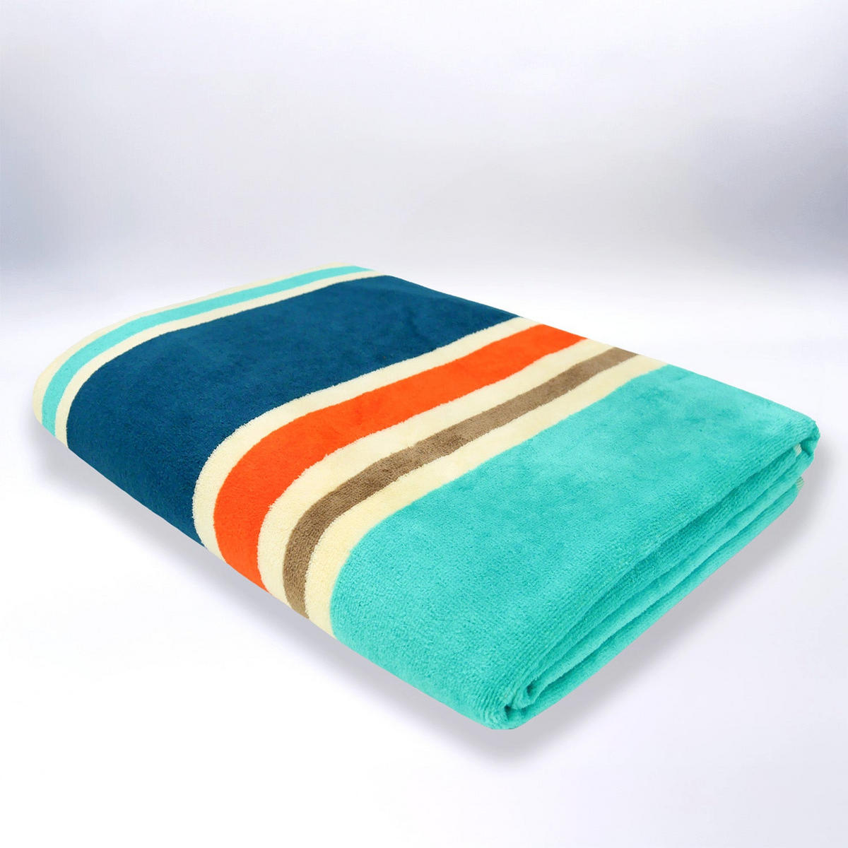 STRANDTUCH aus Veloursfrottee Jacquard Blau 140x180 400g/m² - Cabrera - Blau, Textil (140/180cm) - LE COMPTOIR DE LA PLAGE