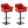 BARHOCKER 2er Set Lederlook Rot - Rot/Schwarz, Textil/Metall (64/88/45cm) - CLP