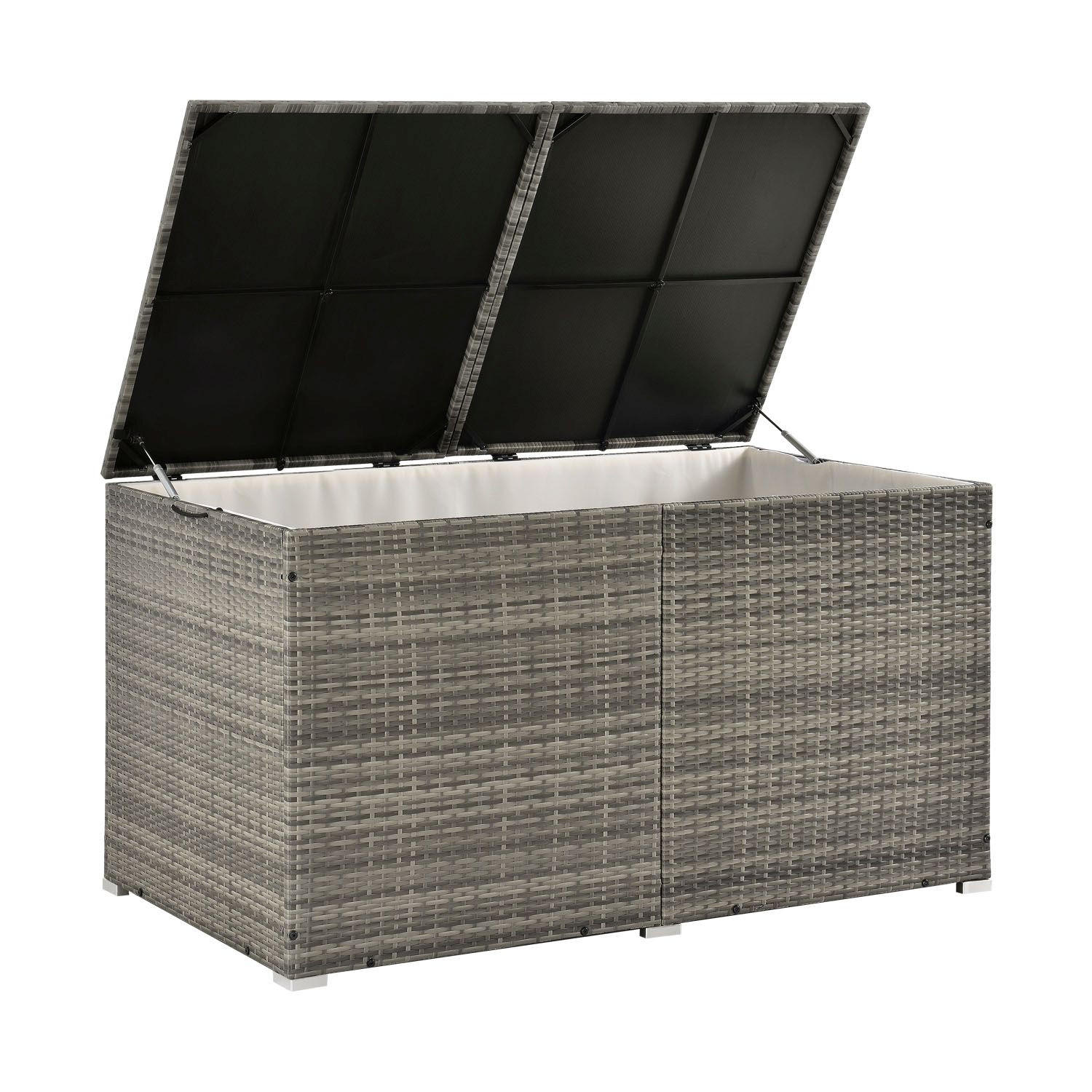 AUFLAGENBOX Ikaria grau-meliert - Grau, Kunststoff (145/80/83cm) - Juskys