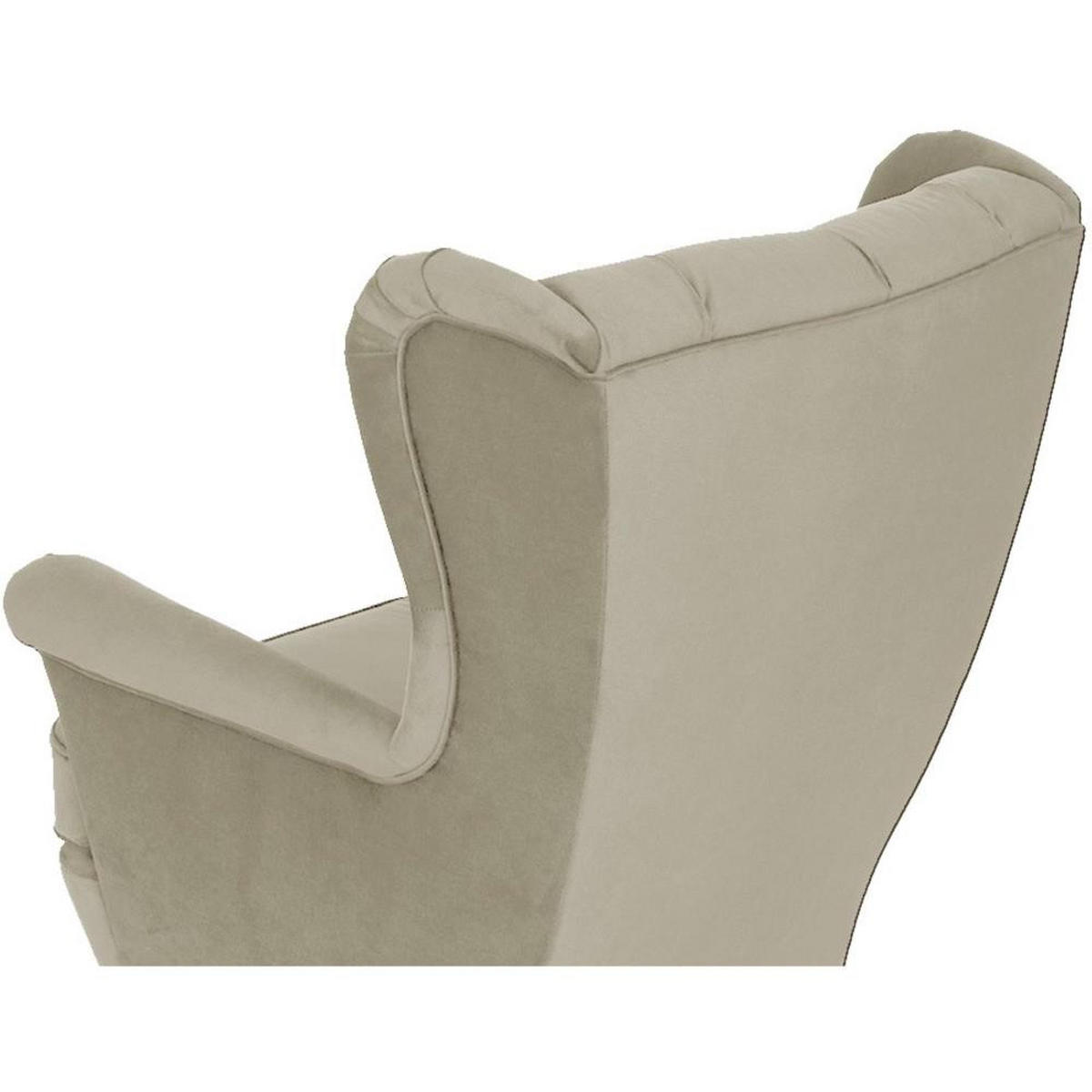 CHESTERFIELD-SESSEL Falco beige mit Holzbeinen - Wengefarben/Greige, Holz/Textil (82/102/92cm) - Beautysofa
