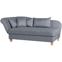 RECAMIERE mit Armteil links klappbar Katia Bezug Flachgewebe Buche natur / denim - Blaugrau, Kunststoff (190/82/88cm) - 58aufmkessel