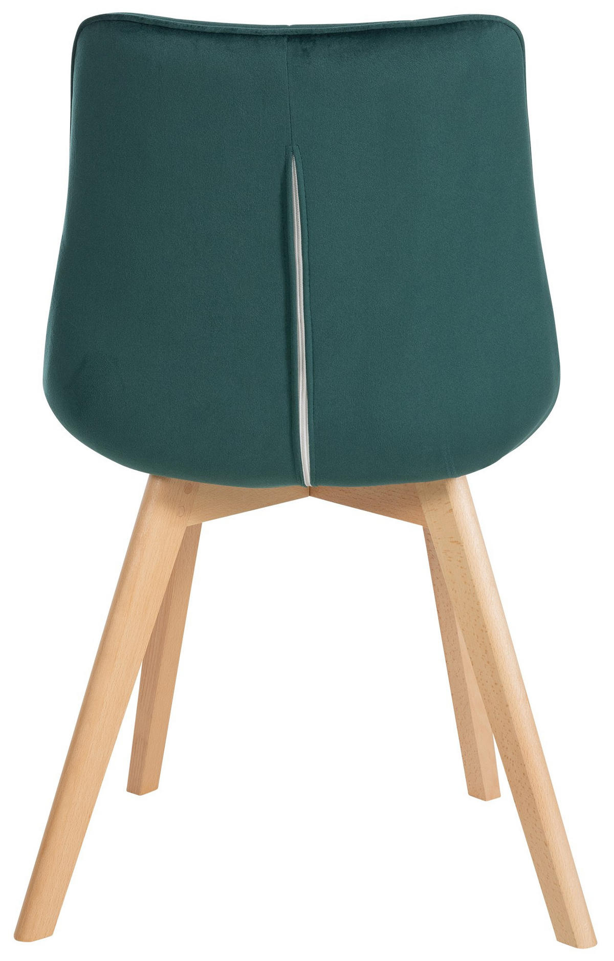 STUHL 2er Set Samt grün - Eukalyptusholzfarben/Grün, Holz/Textil (54/84/63cm) - CLP