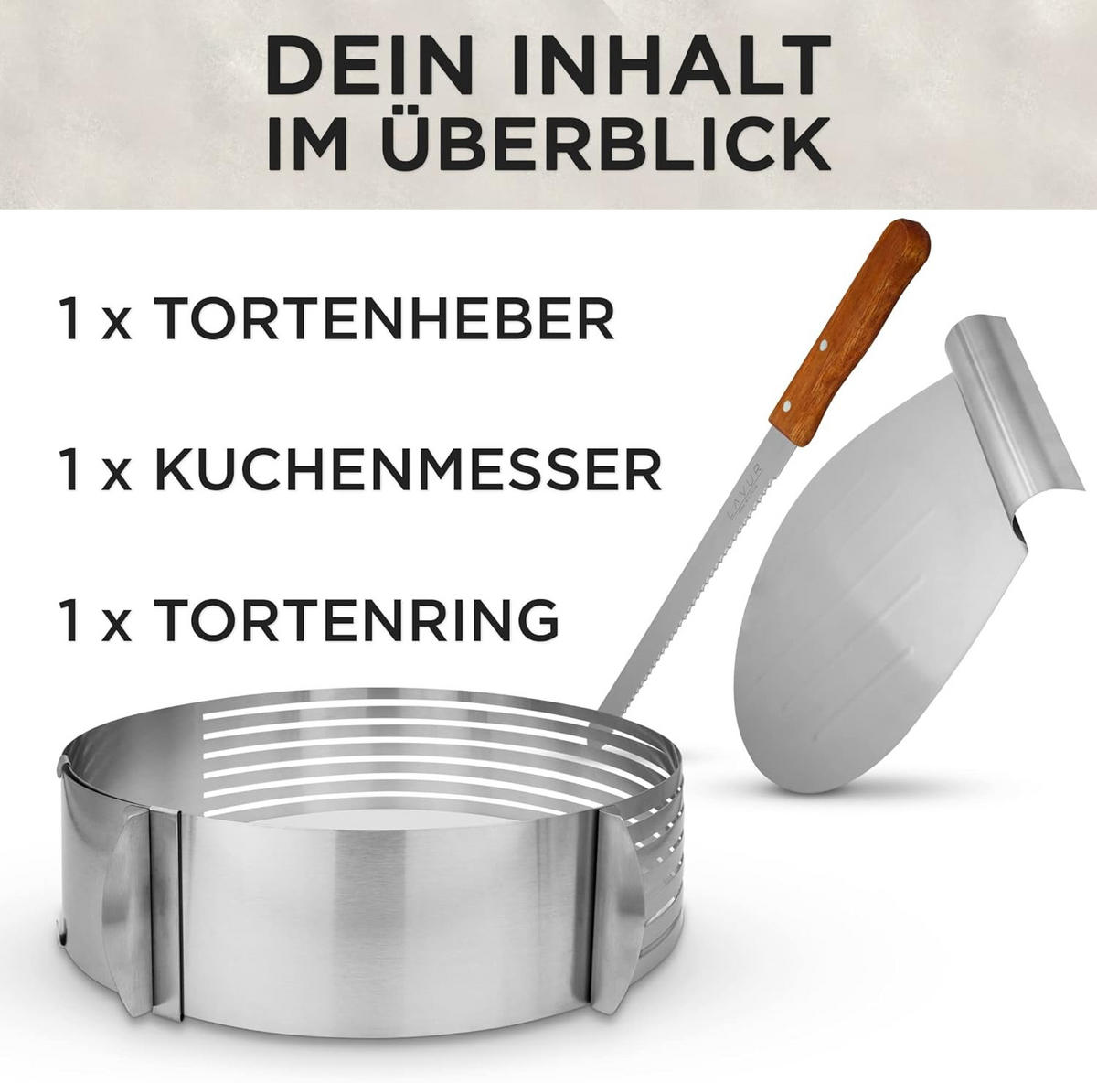 TORTENRING Set - Silberfarben, Metall (30/9/30cm) - Lavur