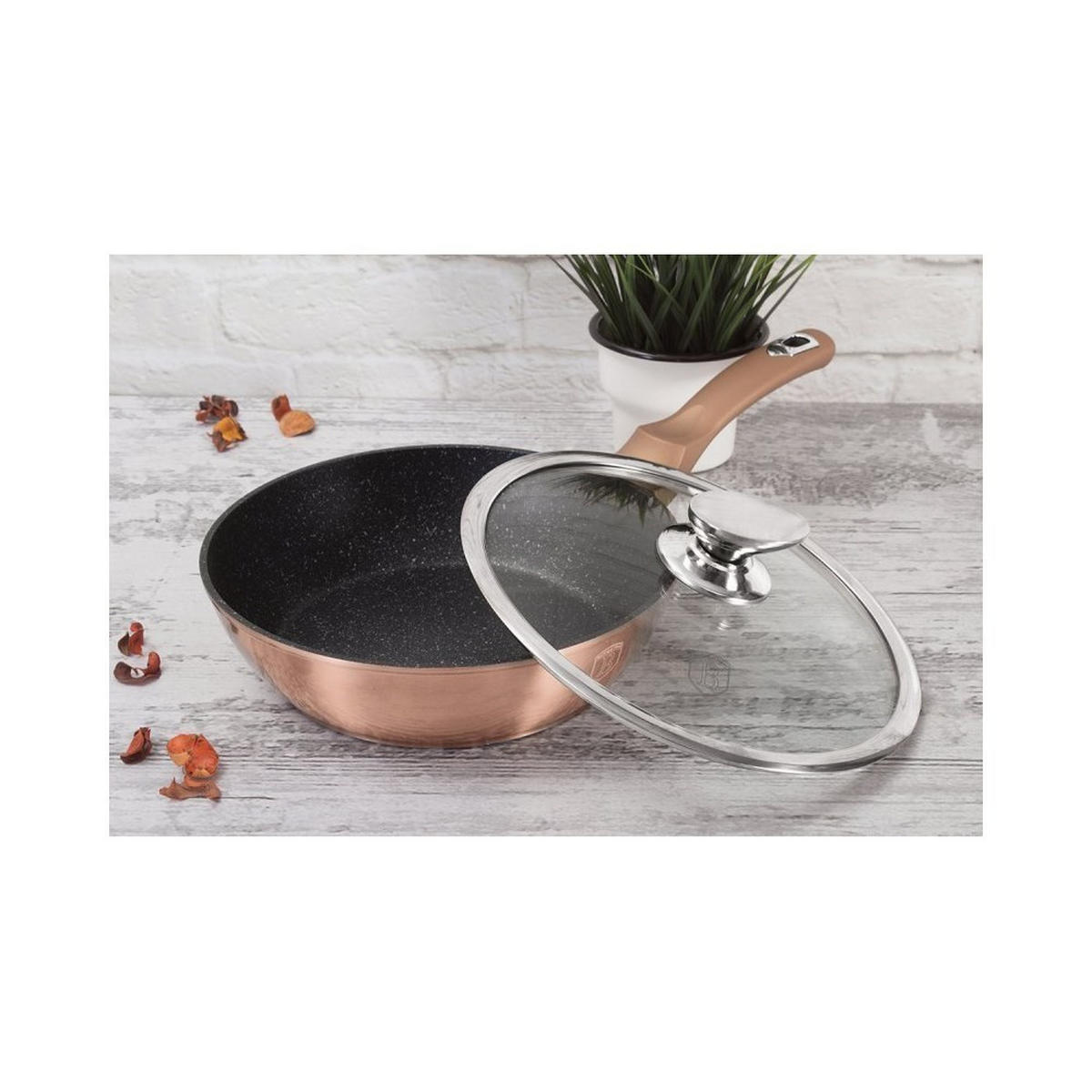 PFANNE Gold 28/28/6.5 cm BH1518N - Goldfarben, Metall (28cm) - Berlinger Haus