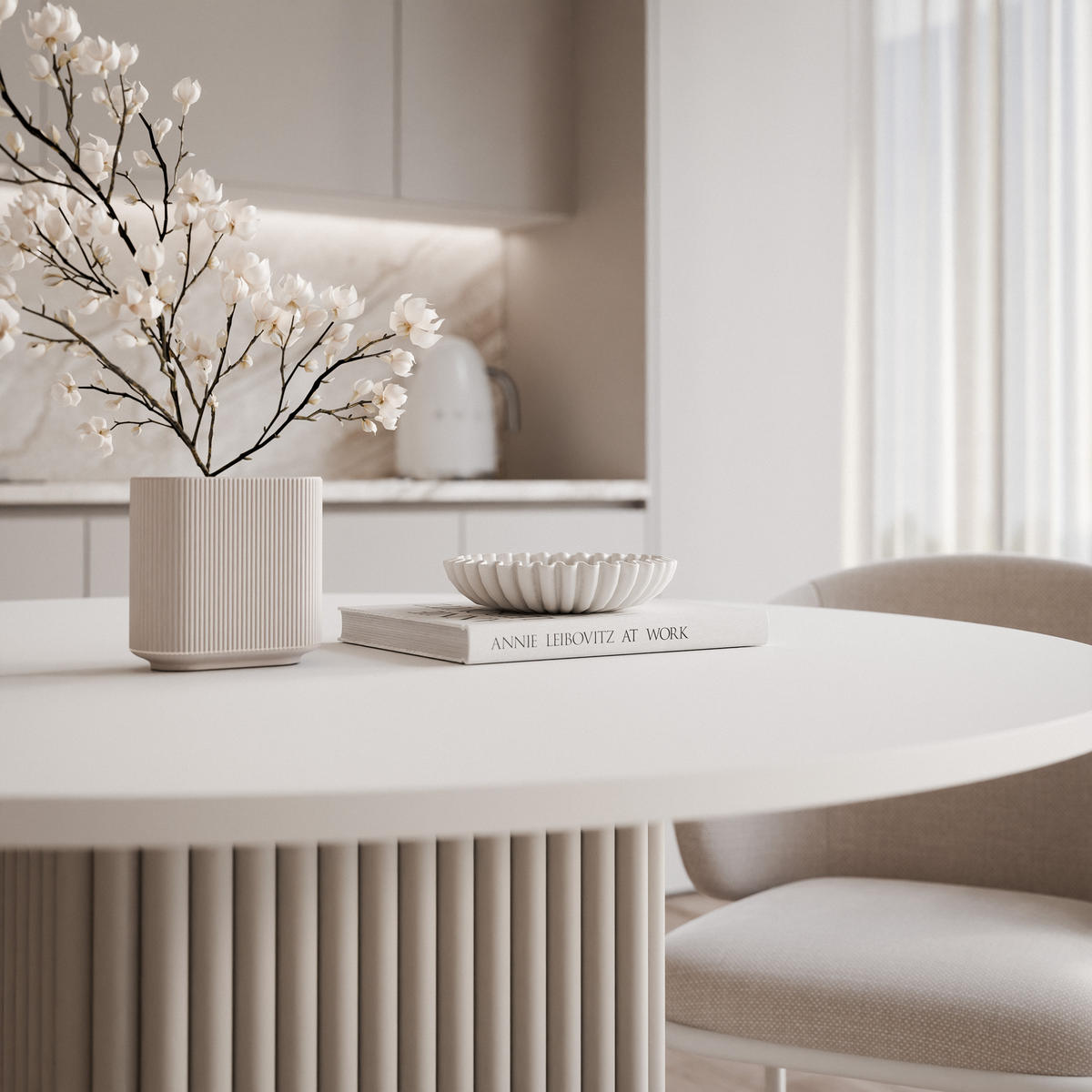 ESSTISCH FLORA 100/76 cm, Metallgestell, Kaschmir / Weiß - Kaschmir/Weiß, Holzwerkstoff/Metall (100/100/76cm) - Idohome