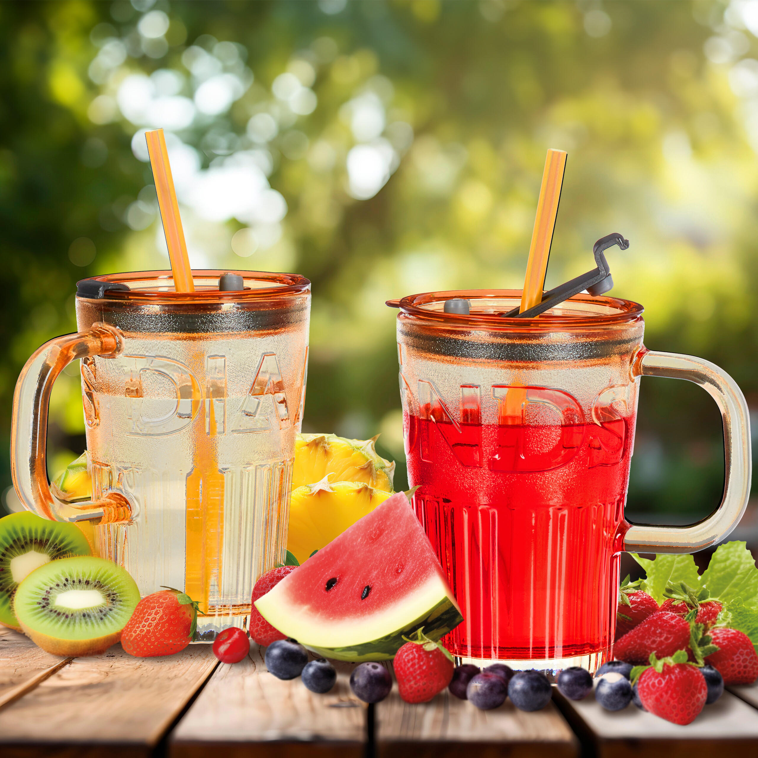 Hellbraun, Glas/Kunststoff (0.45L) - Relaxdays