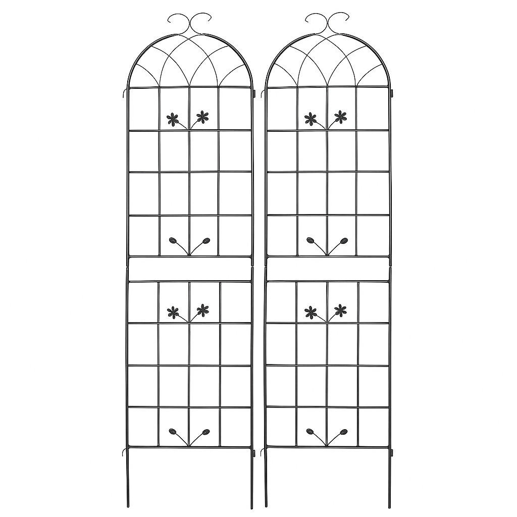 PFLANZGITTER 2er-Set aus Metall für Kletterpflanzen - Schwarz, Metall (50/180/9cm)