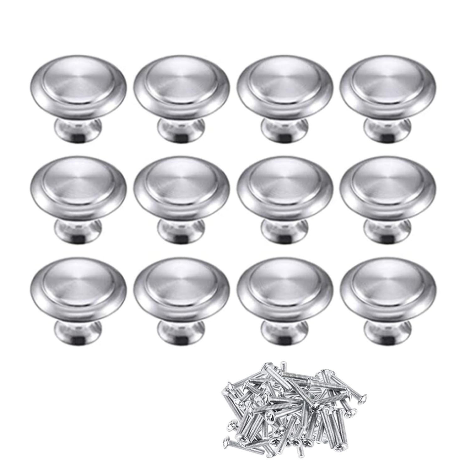 SCHRANKKNOPF 12er-Set Zinklegierung - Silberfarben, Metall (3/23/3cm)