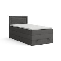 BOXBETT NORA 90/200 in Velours Anthrazit - Anthrazit, Holz/Holzwerkstoff (90/200cm) - Deine Möbel 24