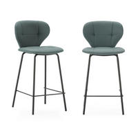 HOCKERN (Set aus 2) mit schwarzen metallbeinen - maura 45/52/67 cm - Grün, Kunststoff (52/67/45cm) - Calicosy