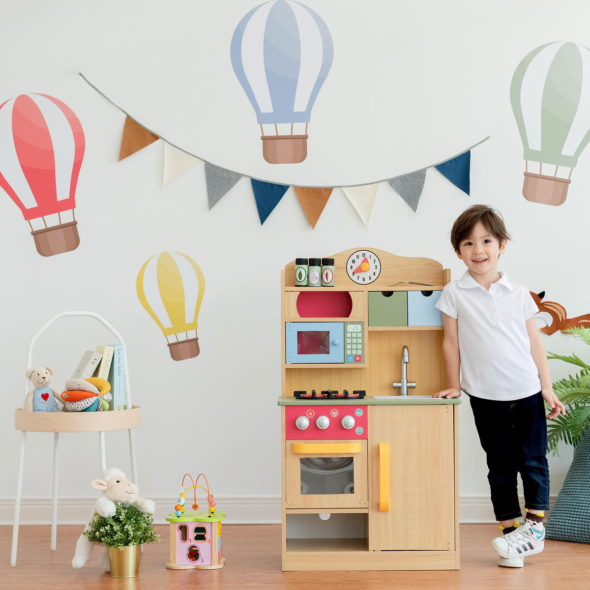 KINDERKÜCHE Spielküche, Braun, 90cm - Braun, Holzwerkstoff (55/30/90cm) - Teamson Kids