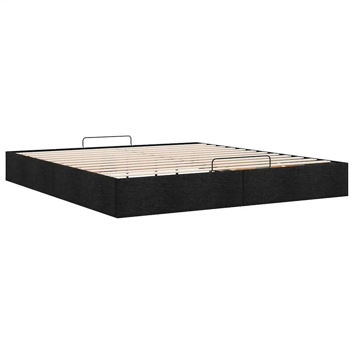 OTTOMAN-BETT Ohne Matratze Schwarz 180/200 Cm Stoff - Schwarz, Holzwerkstoff (180/200cm) - vidaXL
