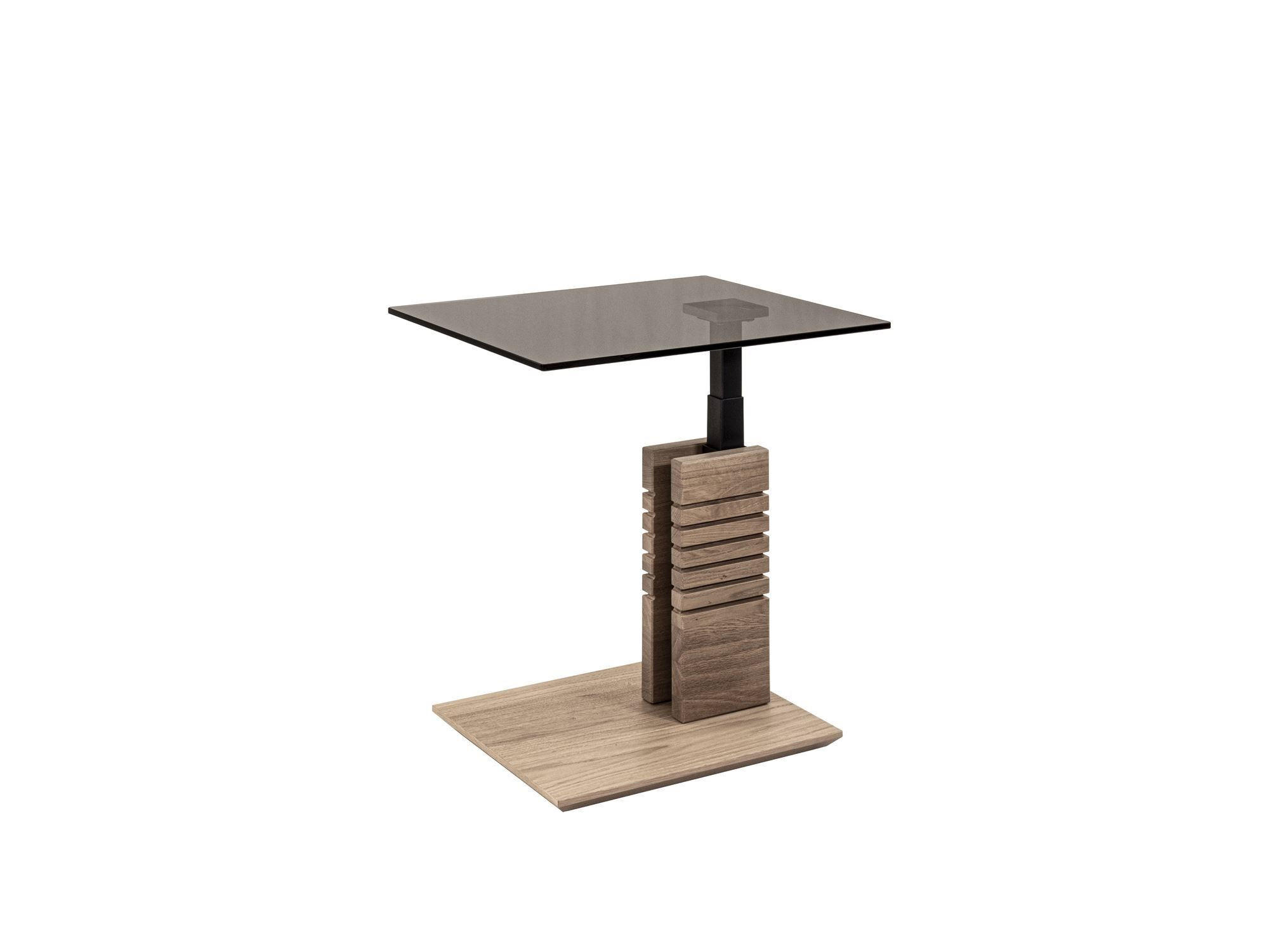 BEISTELLTISCH Celinka 55x47x47 höhenverstellbar Wildeiche/Parsol - Braun, Glas (55/47/47cm) - 58aufmkessel