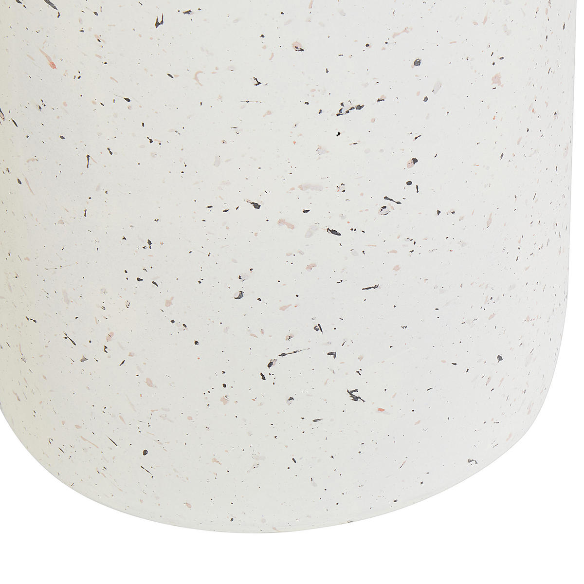 BEISTELLTISCH Beton cremeweiß Terrazzo Optik rund 33 cm Cadini - Weiß, Stein (33/33/71cm) - Beliani
