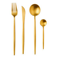 BESTECK-SET (4-tlg.) Stiletto - Goldfarben, Metall - Butlers