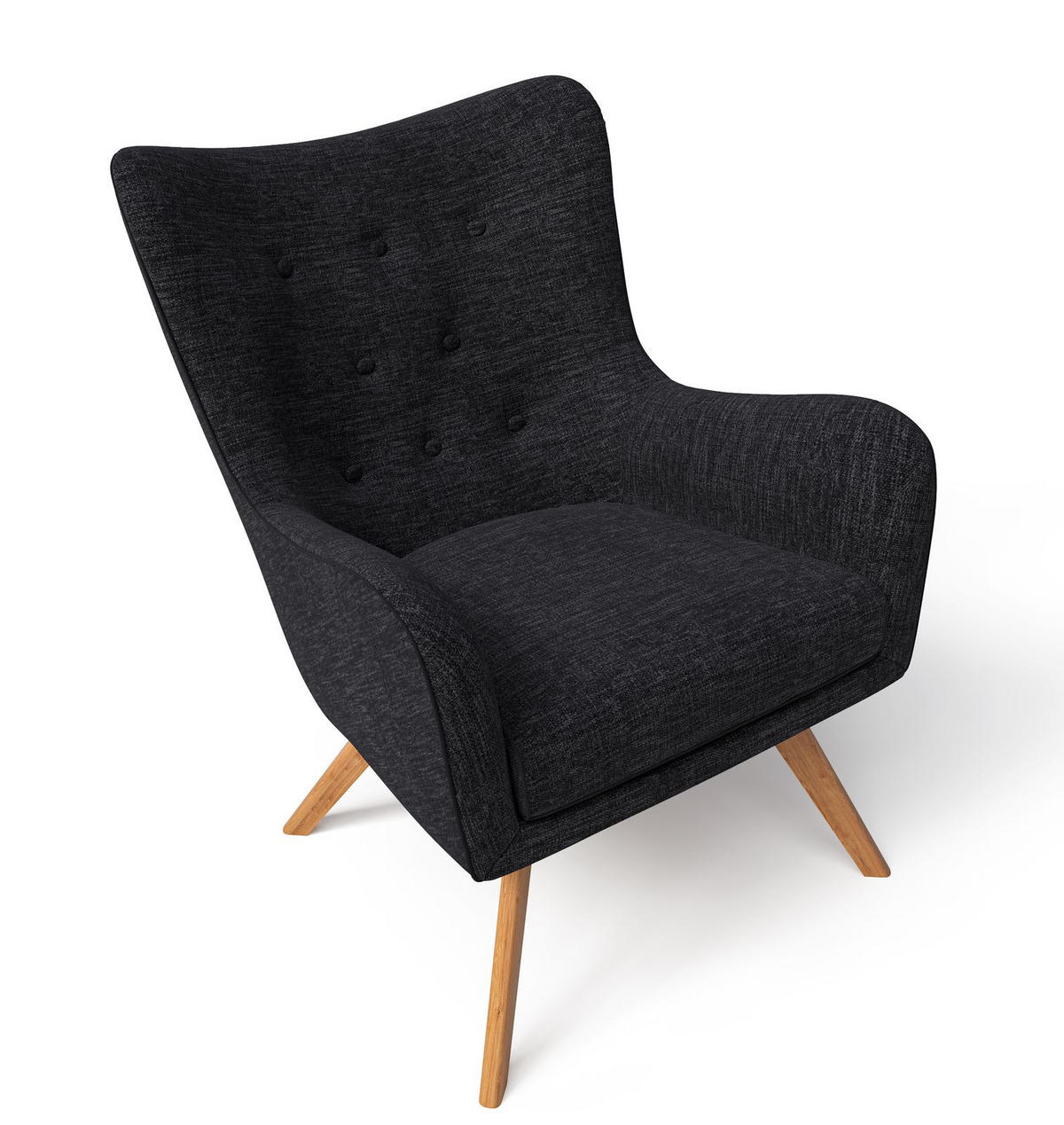 OHRENSESSEL Manhattan Relaxsessel mit Hocker | Modern & Design Grau - Dunkelgrau, Textil (67/50/87cm) - Supellex