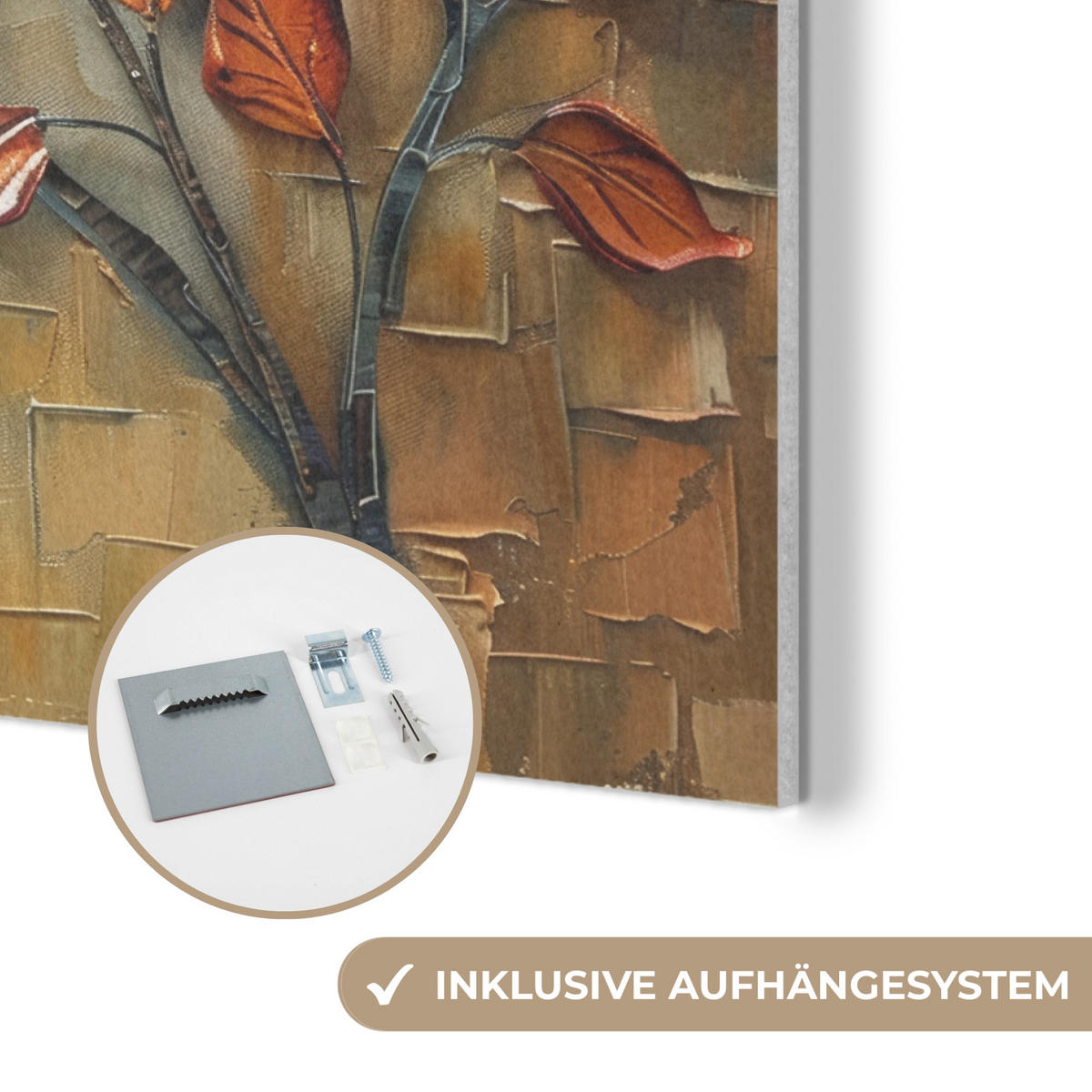 AKUSTIKPANEEL Baum - Abstrakt - Natur - Kunst 80x60 cm - Goldfarben, Textil (80/0.9/60cm) - MuchoWow