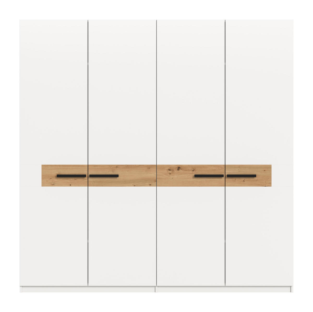 KLEIDERSCHRANK STANGA (B/H/T: ca. 200/201/55 cm) in weiß/weiß - Weiß, Holzwerkstoff (200/201/55cm)