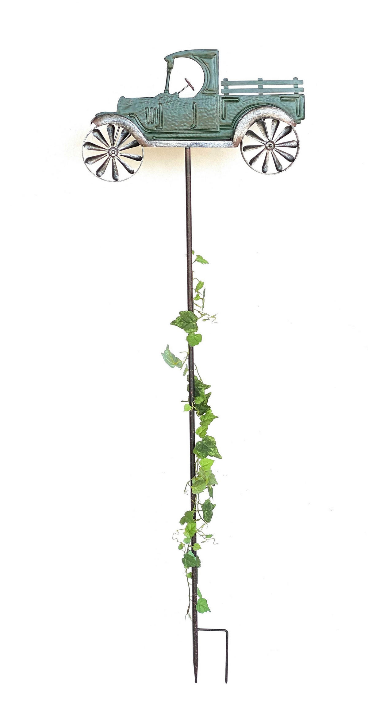 GARTENSTECKER Metall Grün Oldtimer Auto XL 160 cm - Braun, Metall (53/160/6cm) - DanDiBo