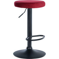 BARHOCKER Samt rot - Rot/Schwarz, Textil/Metall (38.5/60/38.5cm) - CLP
