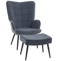 RELAXSESSEL, Armlehensessel, Dunkelgrau - Dunkelgrau, Metall (77/99/71cm) - HOMCOM