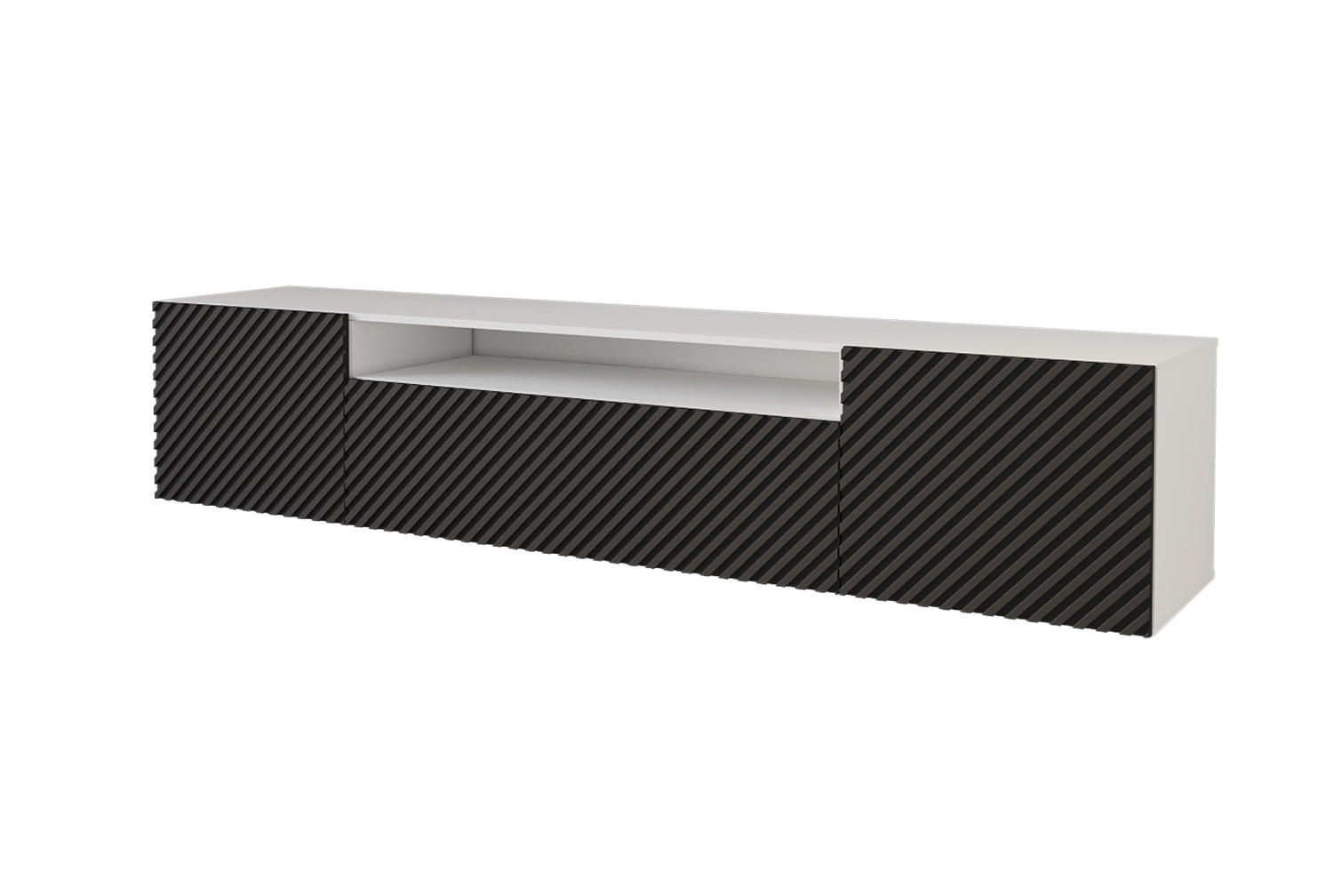 LOWBOARD ZENO-W 200x40x41 cm - Weiß / Schwarz - Schwarz, Holzwerkstoff (200/40/41cm) - ALTDECOR