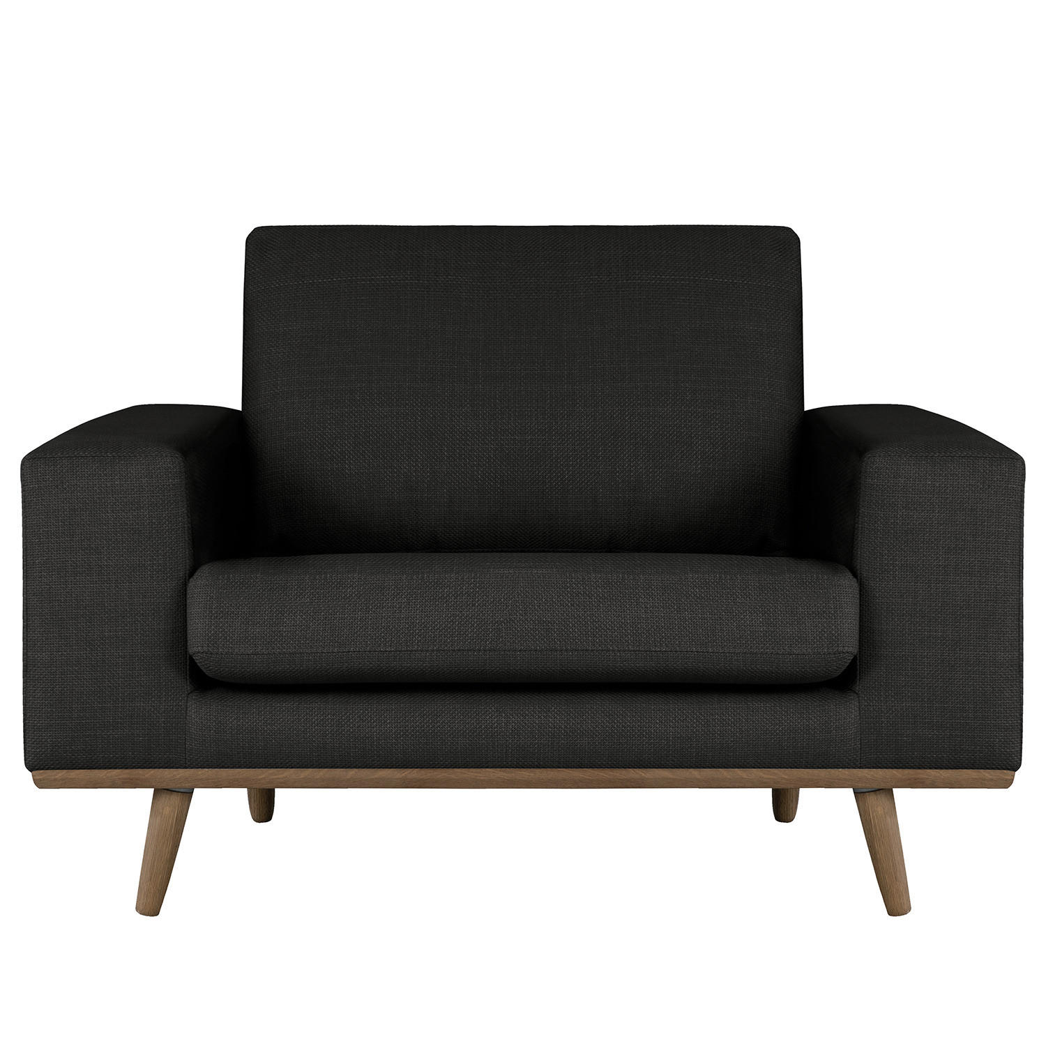 SESSEL - Eichefarben/Schwarz, Textil (122/81/88cm) - home24