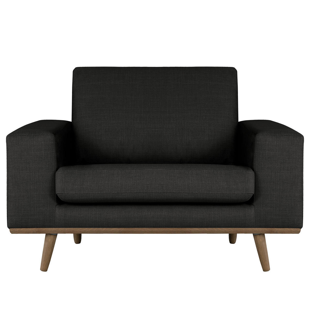 SESSEL - Eichefarben/Schwarz, Textil (122/81/88cm) - home24