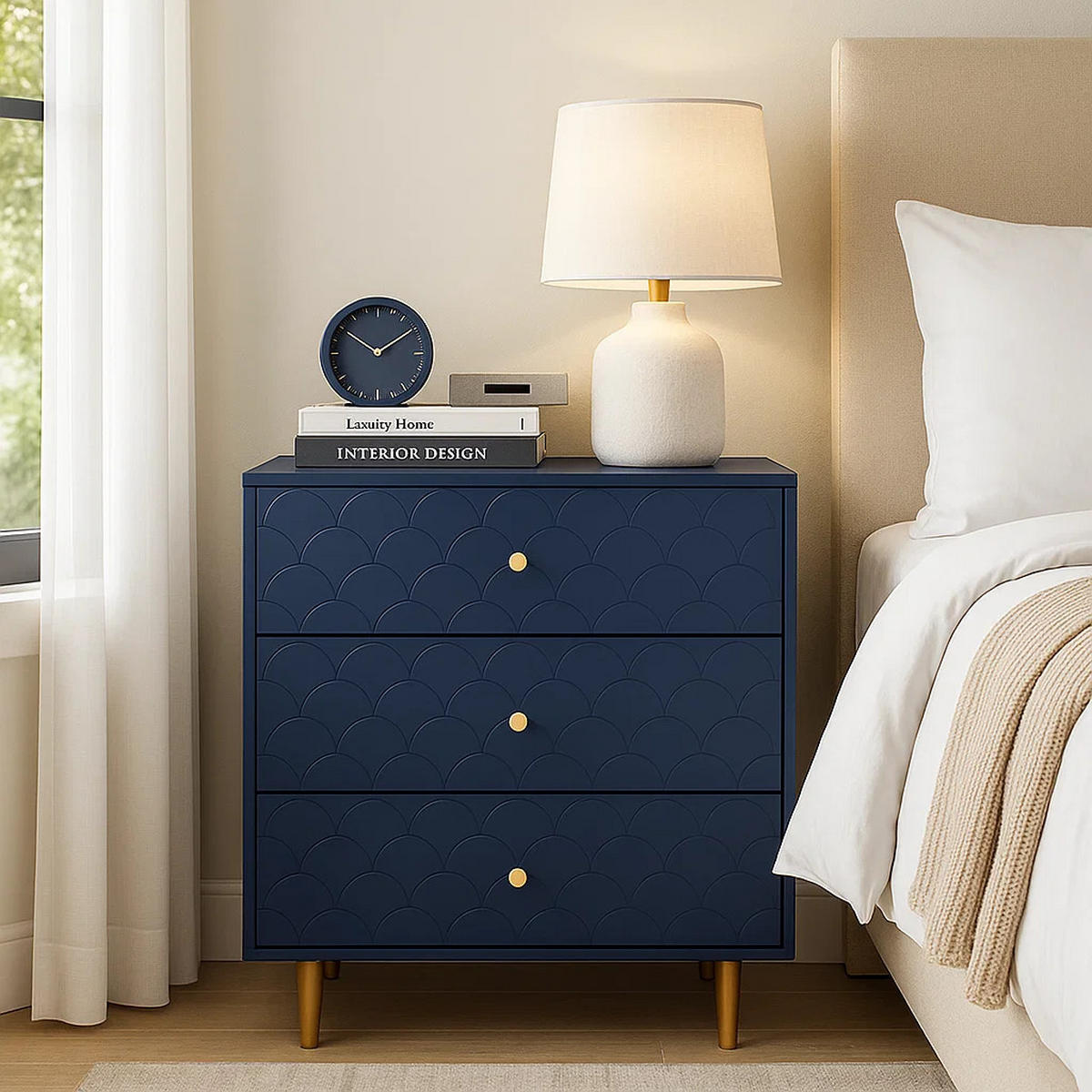 KOMMODE 75/40/89 cm - Blau, Holzwerkstoff (40/89/75cm) - Urban Meuble